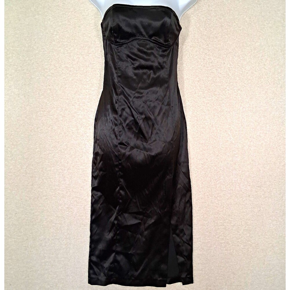 Forever 21 Satin Bodycon Pencil Dress Sz S Sweetheart Dark Romantic Goth Chic